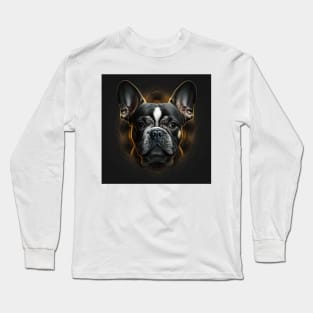 A Fractal Design of A French Bulldog Long Sleeve T-Shirt